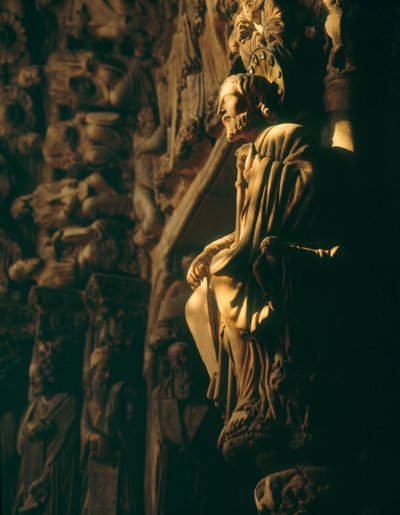 Détail du Portico da Gloria montrant la figure de Saint Jacques - Unbekannt Unbekannt